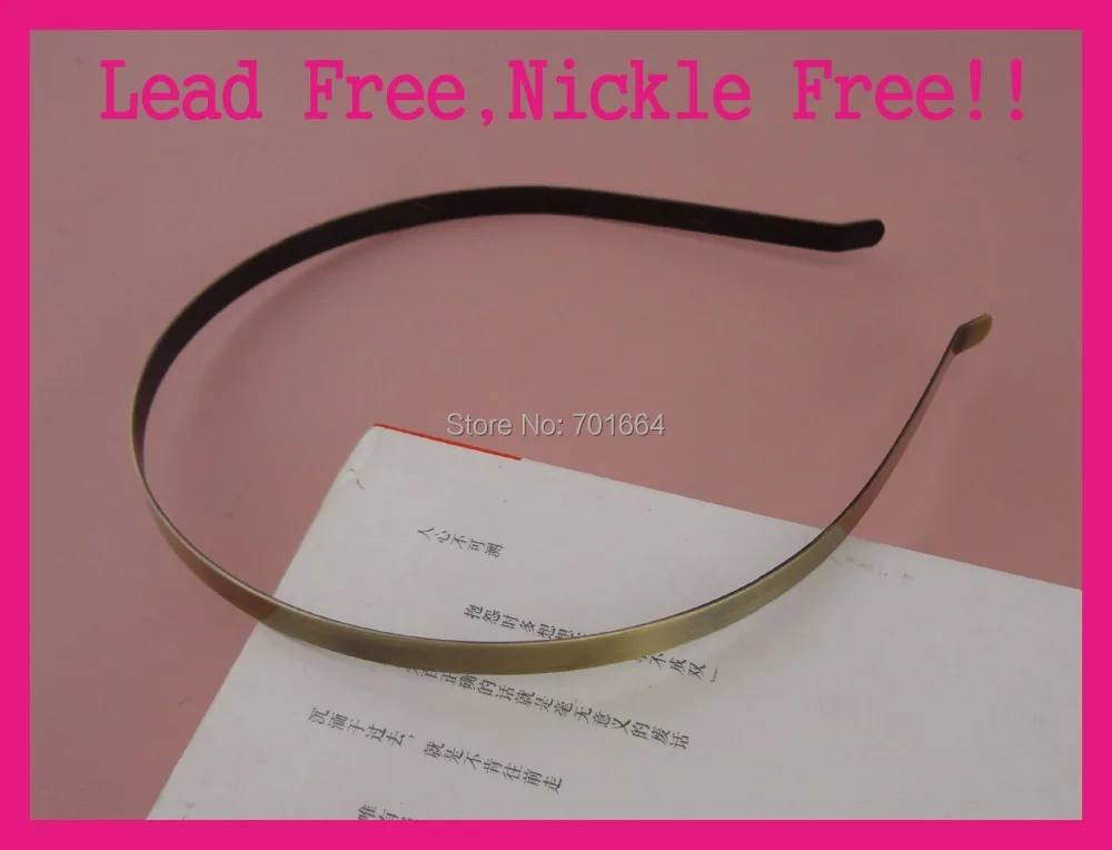 

10PCS 6mm Brush Bronze Plain Metal Hair Headbands with bent ends at nickle free and lead free,Bargain for Bulk