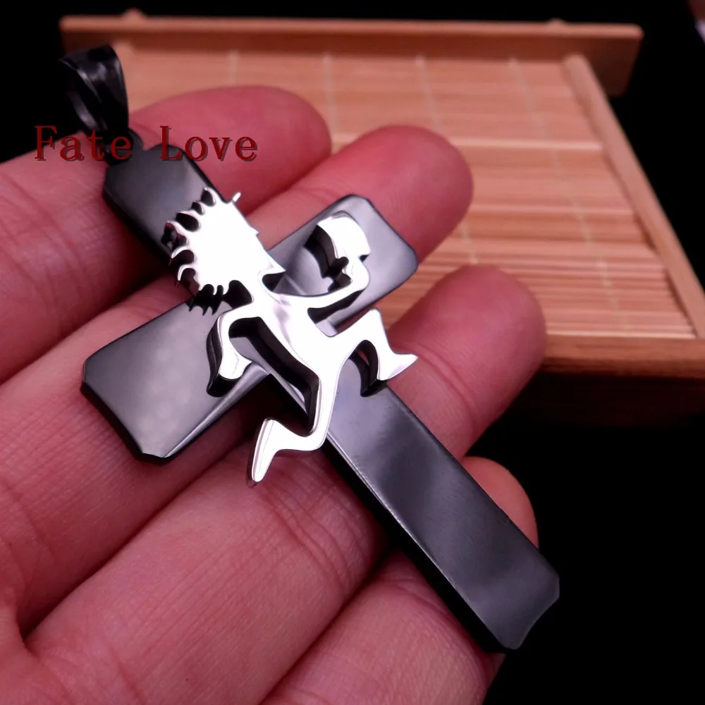 Fate Love Jewelry Black Large Cross Hatchetman Charm ICP Hatchet Man Pendant stainless steel Necklace Curb chain 5mm 24 inch | Украшения и