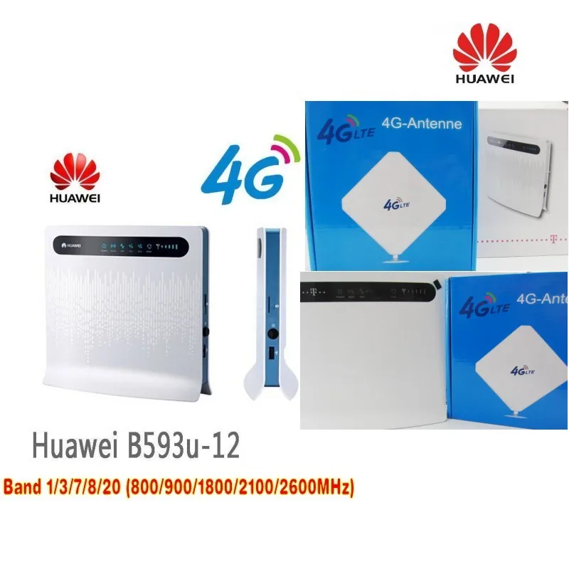 Разблокированный Huawei B593 20 шт. FDD 4G LTE Wi Fi роутер со слотом для sim карты 3G 35dbi внешняя