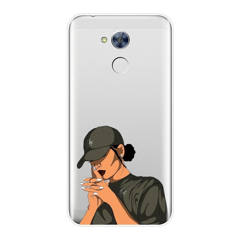 Силиконовый черный чехол для Huawei Honor 6 5A 4X 5X 6X волшебная девушка меланин мягкая