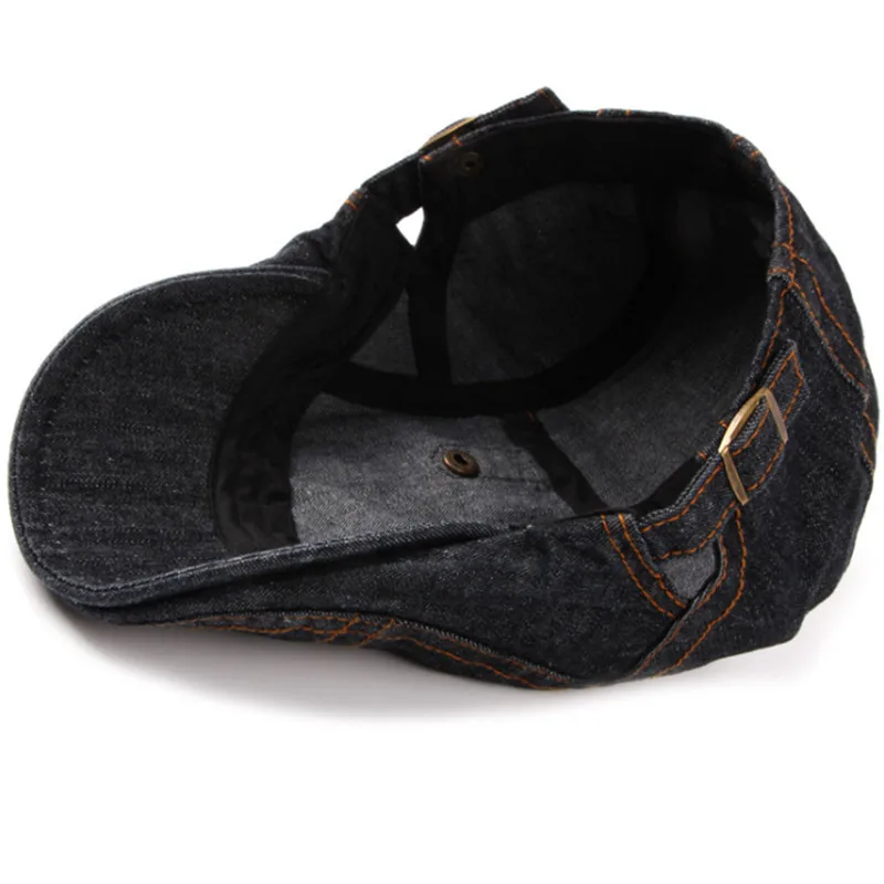 Модный джинсовый берет Кепка унисекс уличная с козырьком мужская Gorras Planas плоские