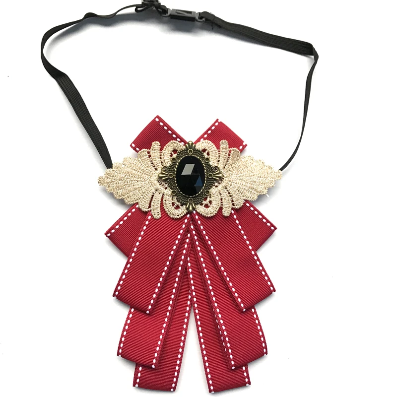 Красный большой галстук-бабочка ручной работы свадебная искусственная брошь