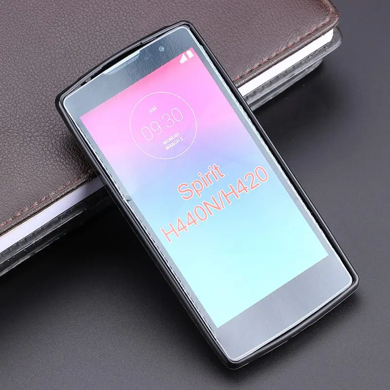 Черный гелевый ТПУ тонкий мягкий анти Лыжный чехол задняя крышка для LG Spirit H440N H440Y