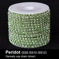 10 метров/рулон подполковник топаз хрустальные цепи SS6/SS8/SS10/SS12 плотно серебряный Кубок Сеть для одежды