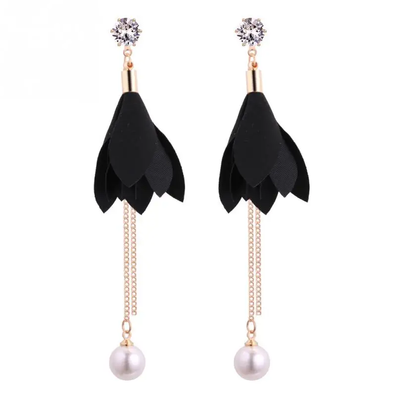 Для женщин модные серьги листья ЖЕМЧУЖНОЙ БАХРОМОЙ циркон длинные ручной