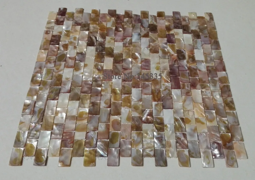 Натуральная красочная кирпичная ракушка мозаичная плитка перламутровая