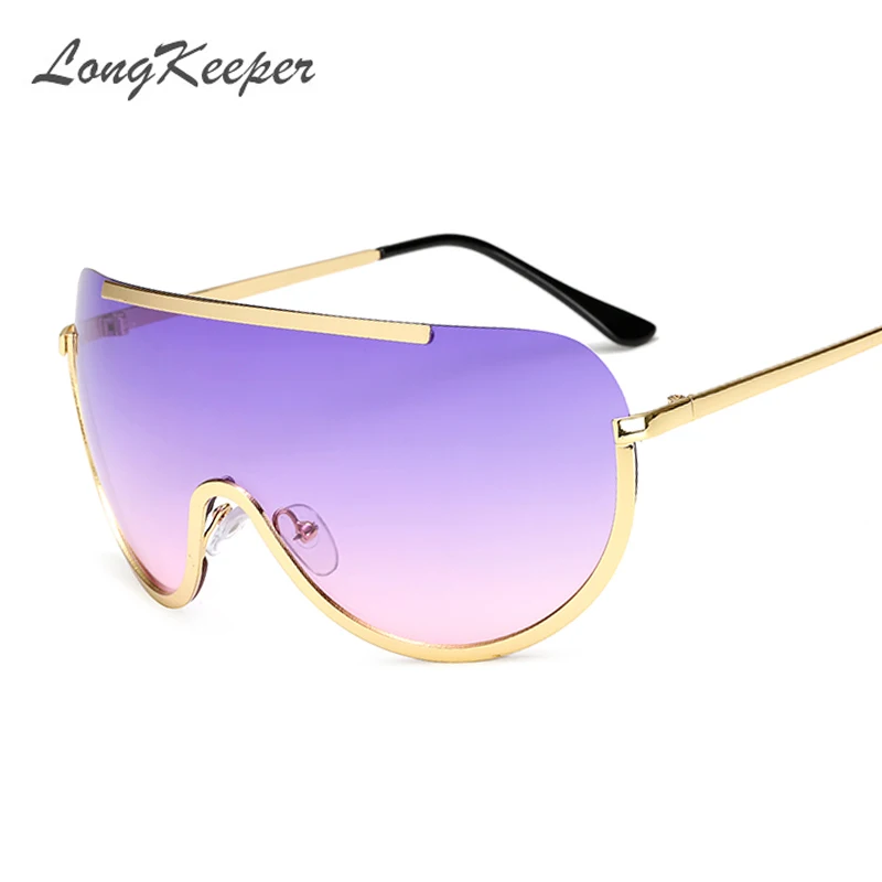 LongKeeper Oversized Clear Sunglasses Steampunk Goggles Brand Designer Sun Glasses Women 2017 UV400 Eyeglasses Luxury Eyewear images - 6