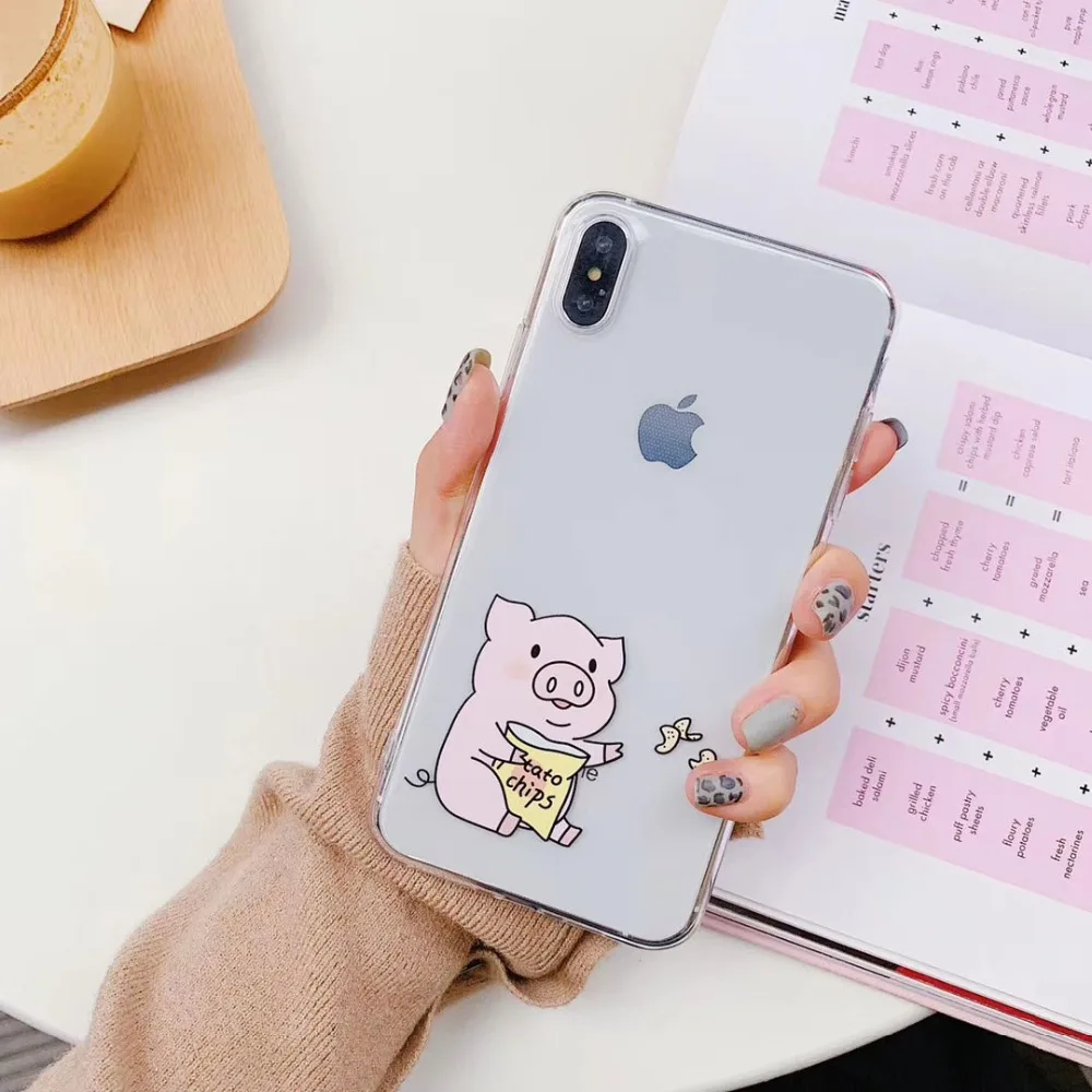 Чехол Boucho для iphone X XS MAX XR ультра-тонкие силиконовые чехлы телефонов 6 6S 7 8 Plus милый
