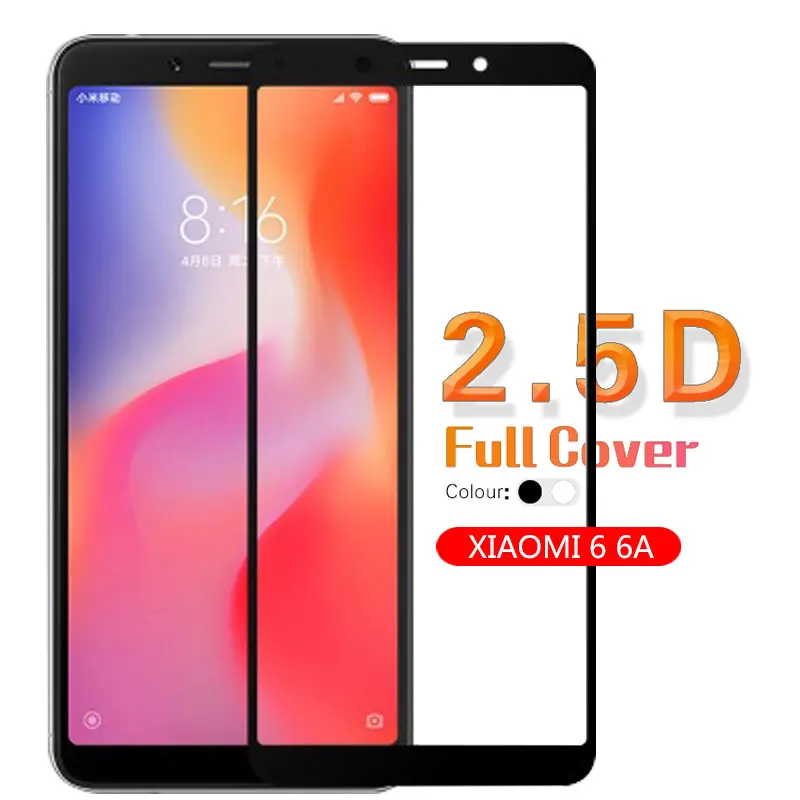Закаленное стекло 2.5D с полным покрытием краев и защитой от царапин для Xiaomi Redmi 6 6A
