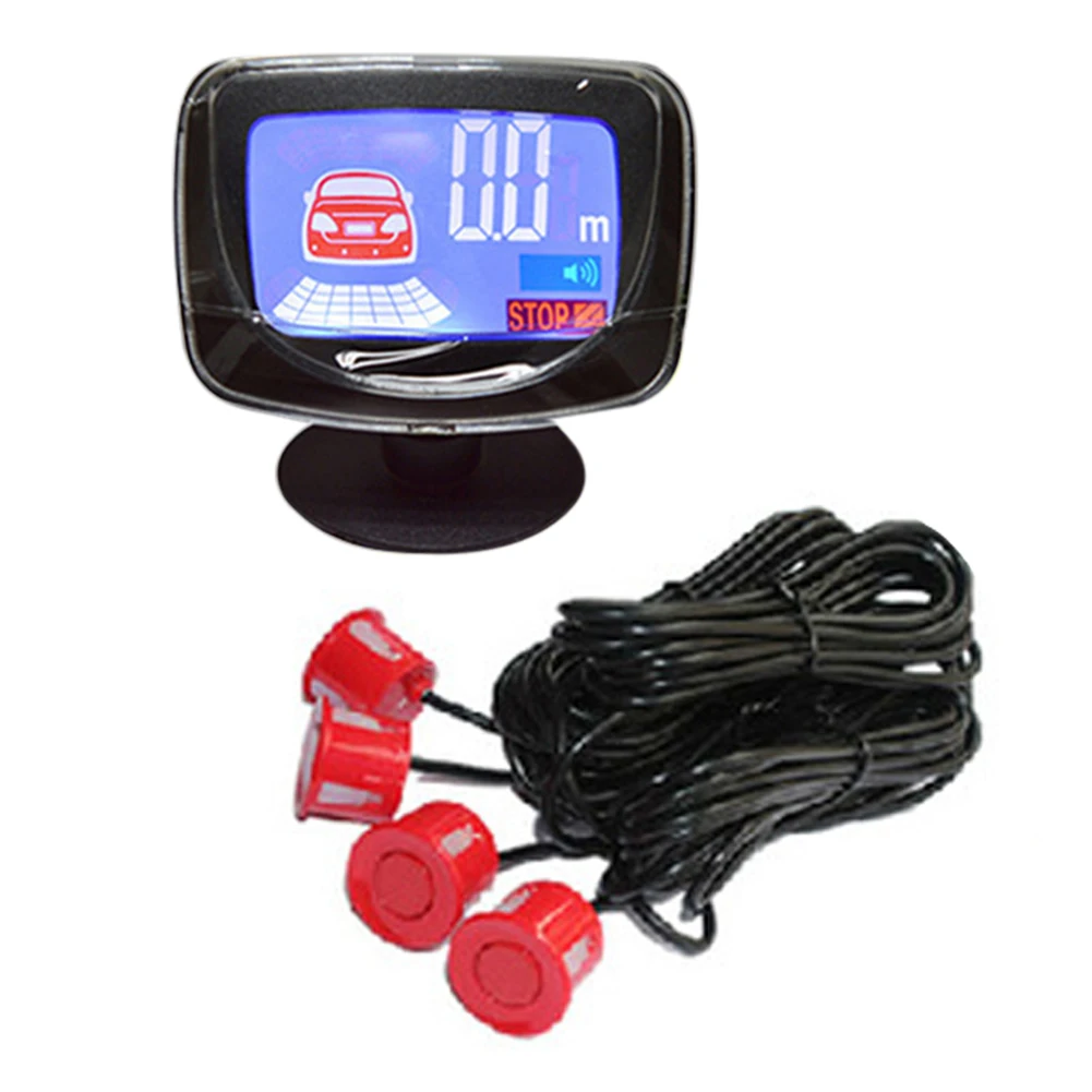 Горячая 12 В автомобиля ЖК дисплей датчик парковки с монитором 4 Обратный Парковка