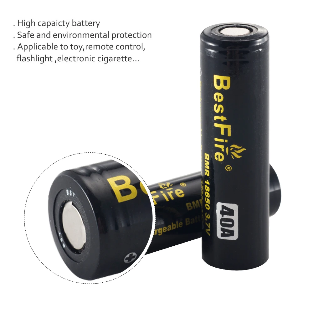 2 шт Bestfire 18650 литий-ионная батарея 3500mAh 3 7 V 40A перезаряжаемая с восхитительная