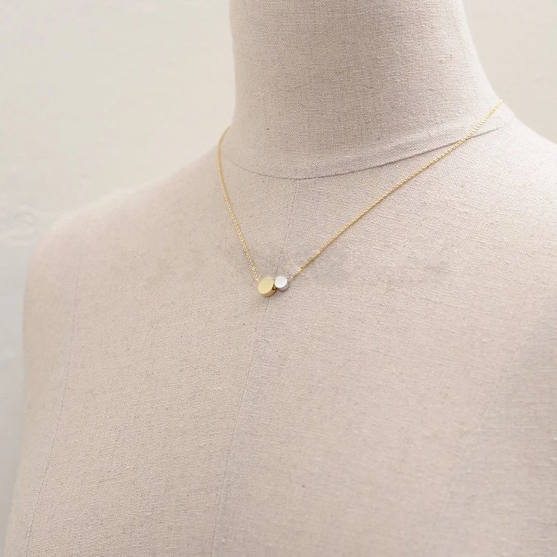 Модные круглые ожерелья с подвеской большие и маленькие цветные комбинированные