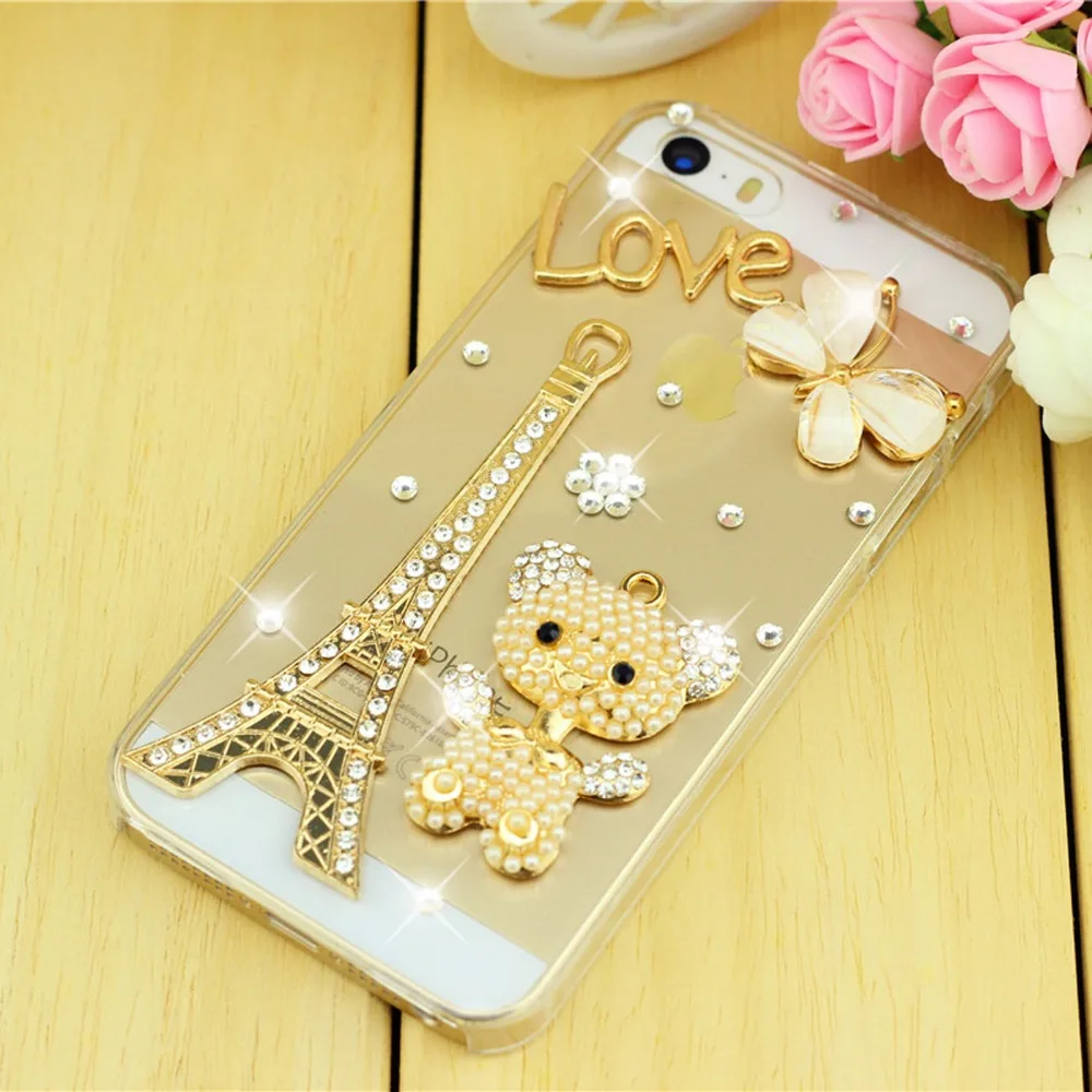 Новинка 2015 Роскошный чехол со стразами и бриллиантами для iPhone 4 iphone Жесткий Чехол