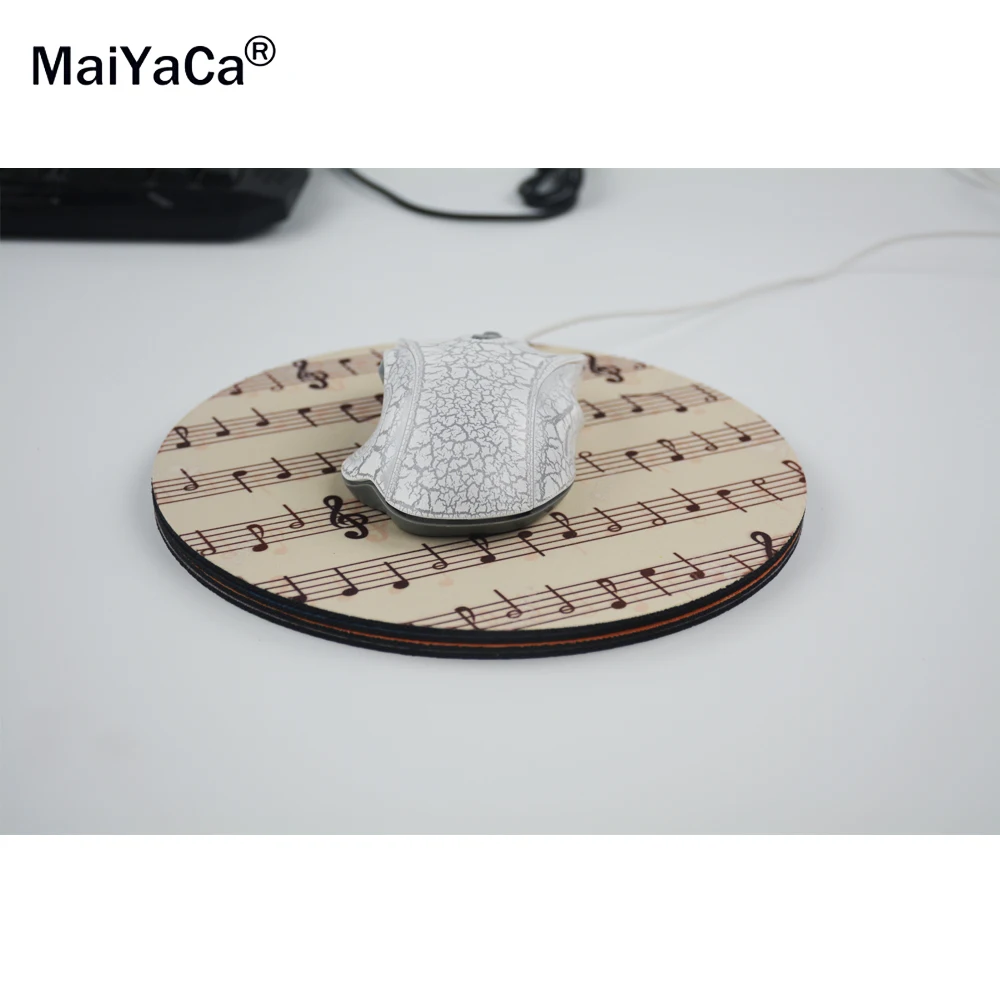 Резиновый коврик для мыши MaiYaCa с изображением музыкальных заметок круглая