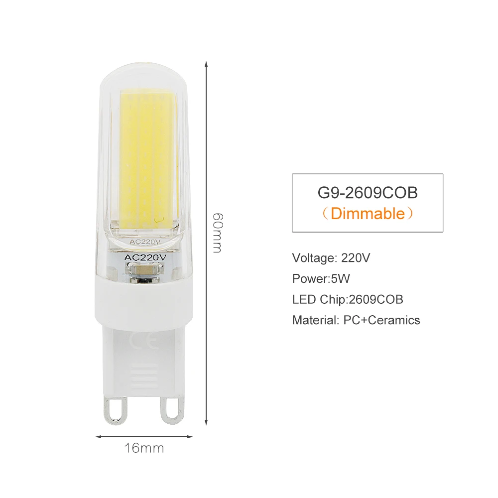 G9 220V G9 220В 3 Вт 4 Вт 5 Вт 6 Вт диммируемая Светодиодная лампа SMD COB светильник накаливания 220 угол луча заменить галогенную лампу - Испускаемый цвет: G9 220V