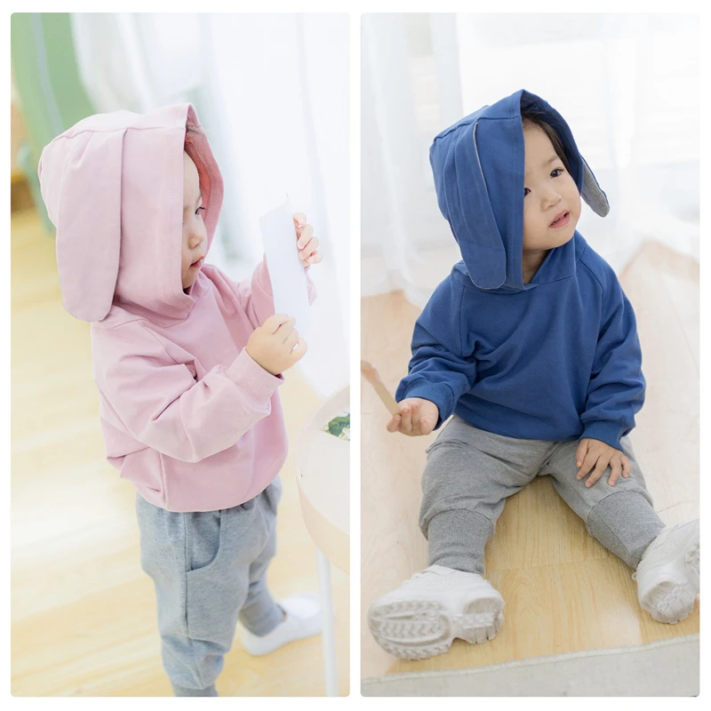 Детский комплект из 2 предметов свитер с капюшоном и длинными рукавами штаны