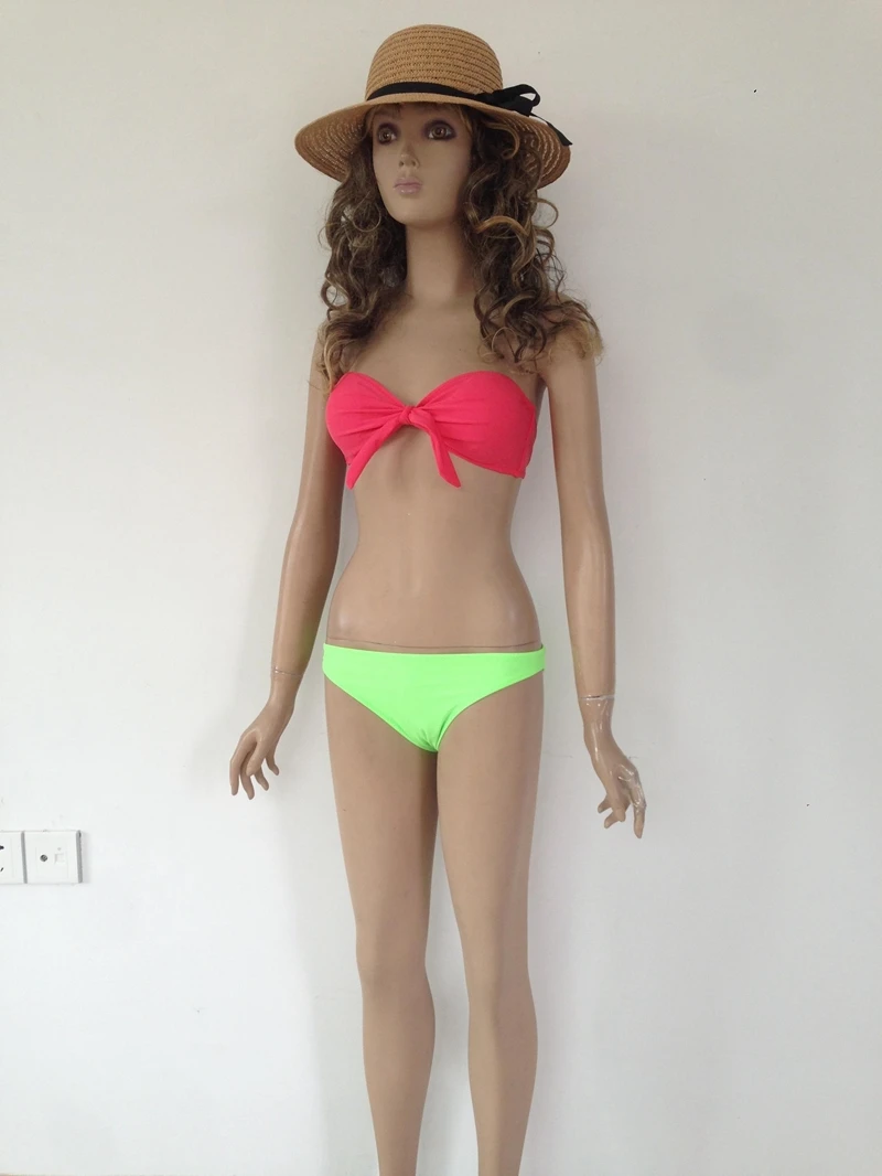 Lady's Gift Free Shipping Hot Sale Sexy Strapless Swimwear Women Form-flattering Bikini Padded Set 2 Colors 6H4346 S M L |