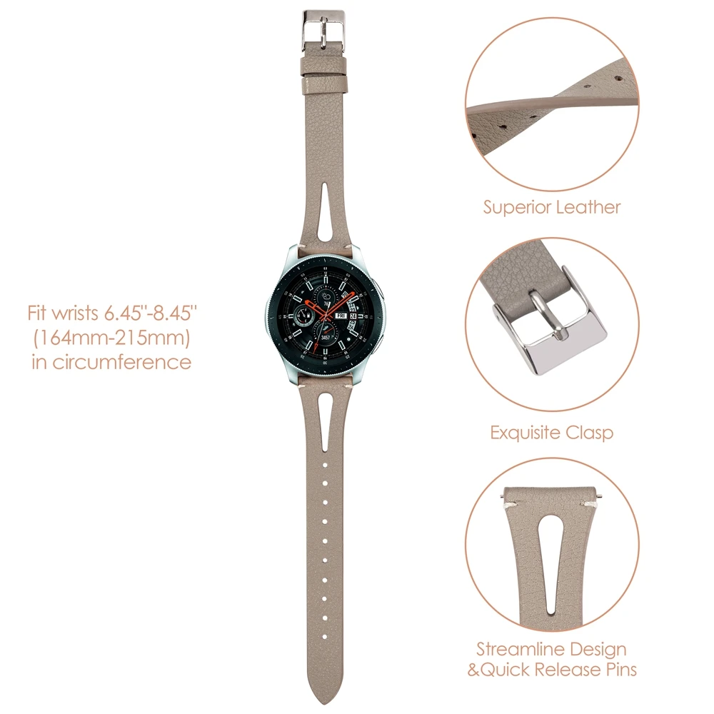 Кожаный ремешок для samsung Galaxy Watch 42 мм 46 мм, ремешок из натуральной кожи, сменный Браслет для Galaxy Watch Active Galaxy