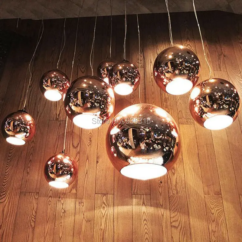 Северная Европа Современный Медь Щепка золотой Оттенок Зеркало висит Свет E27