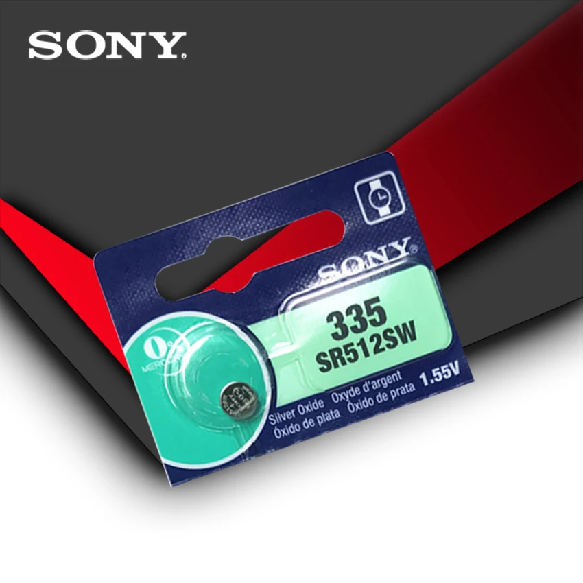 2 шт. sony 335 SR512SW 1,55 в оксид серебра кнопка ячейка монета батарея Сделано в Японии