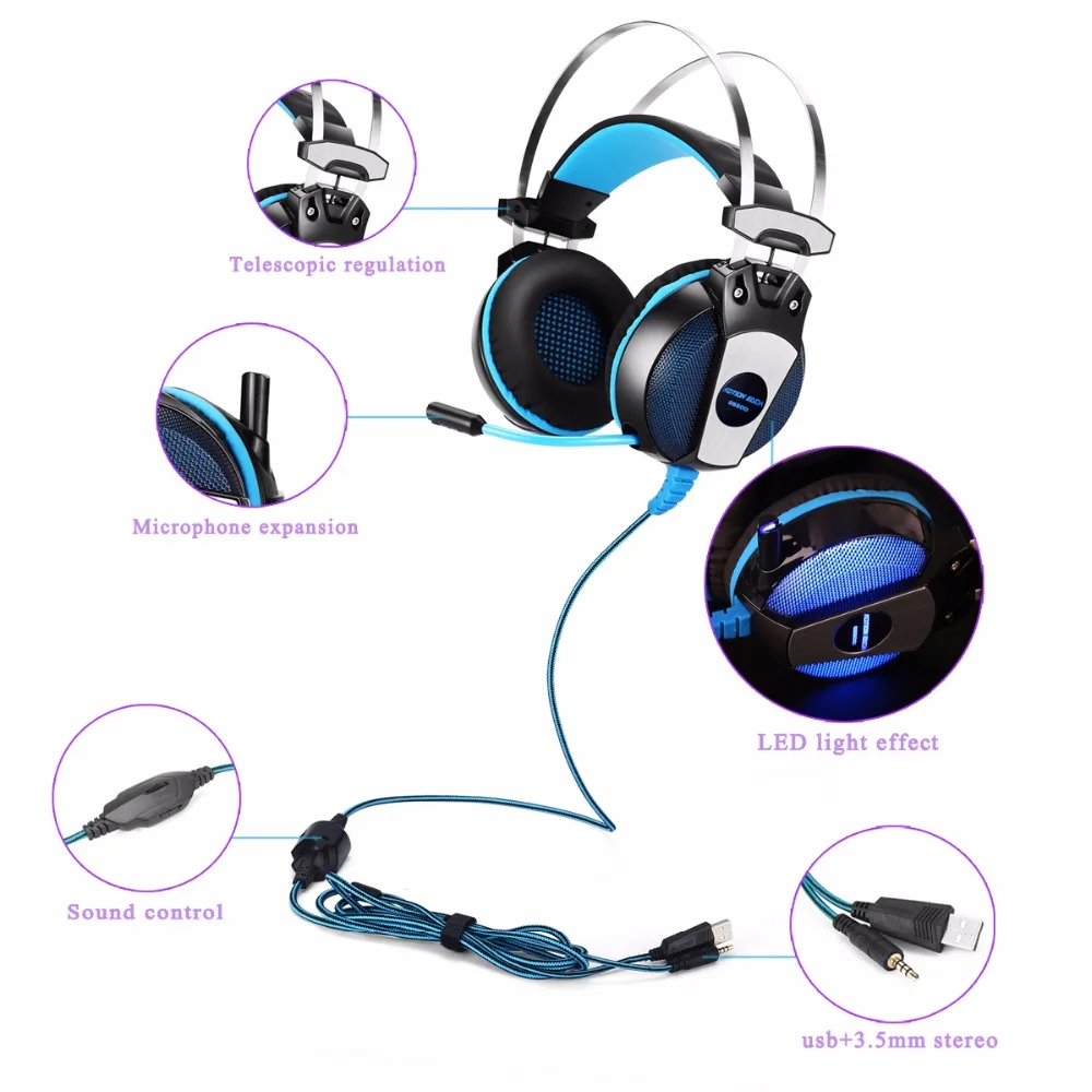 Cncool Горячие GS500 3 5 мм Gaming Headset Stereo Bass PS4 наушники Игровые с микрофоном led для