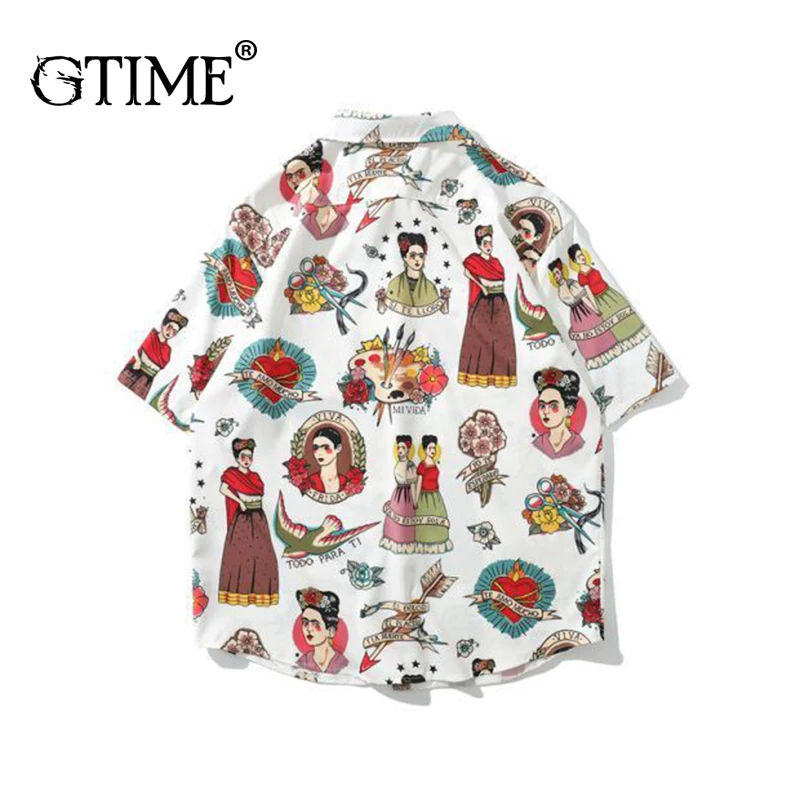 Дропшиппинг Gtime/Летняя футболка с коротким рукавом Винтаж Цветная рубашка