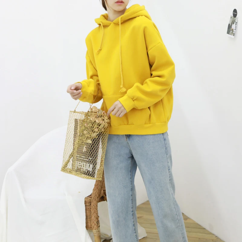 ZQLZ Harajuku Winter Hoodies Women 2018 New Long Sleeve Hooded Casual Kpop Kawaii Cotton Hoodie Femme Loose Pocket Sweatshirt | Женская