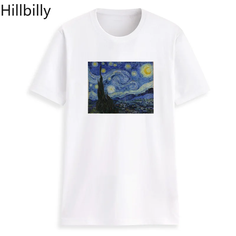 Женская футболка с принтом звездное небо Van Gogh хлопковая Футболка большого