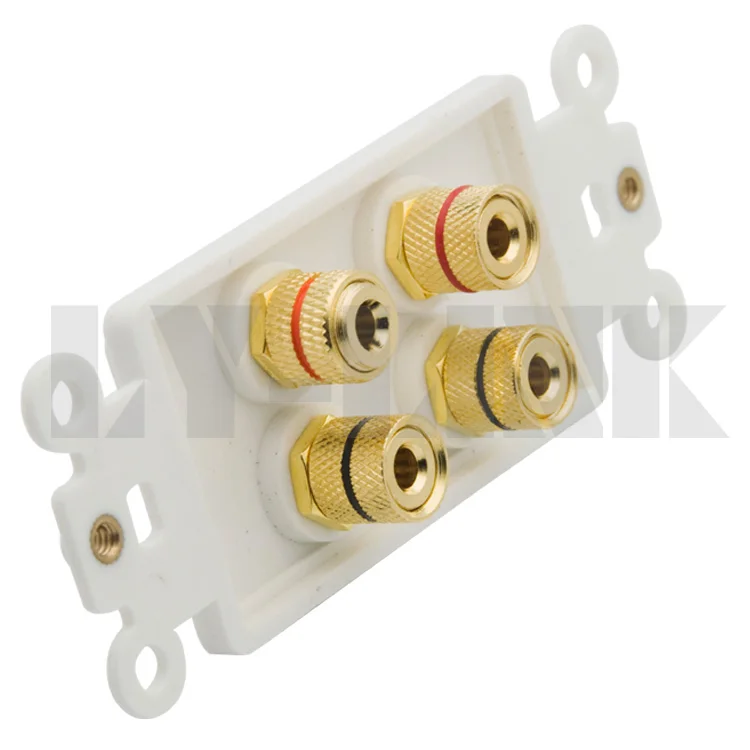 4 порта динамик банан звуковая коробка настенная пластина Поддержка бесплатный