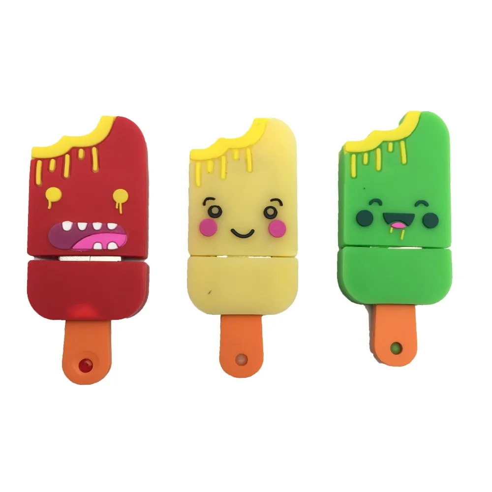 Popsicle, персональная карта памяти, мультяшная флешка, USB флеш-накопитель, 128 ГБ, 64 ГБ, 32 ГБ, 16 ГБ, 8 ГБ, 4 Гб, флешка для мороженого