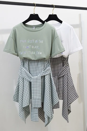 Женский Повседневный комплект из 2 предметов пуловер с коротким рукавом топ