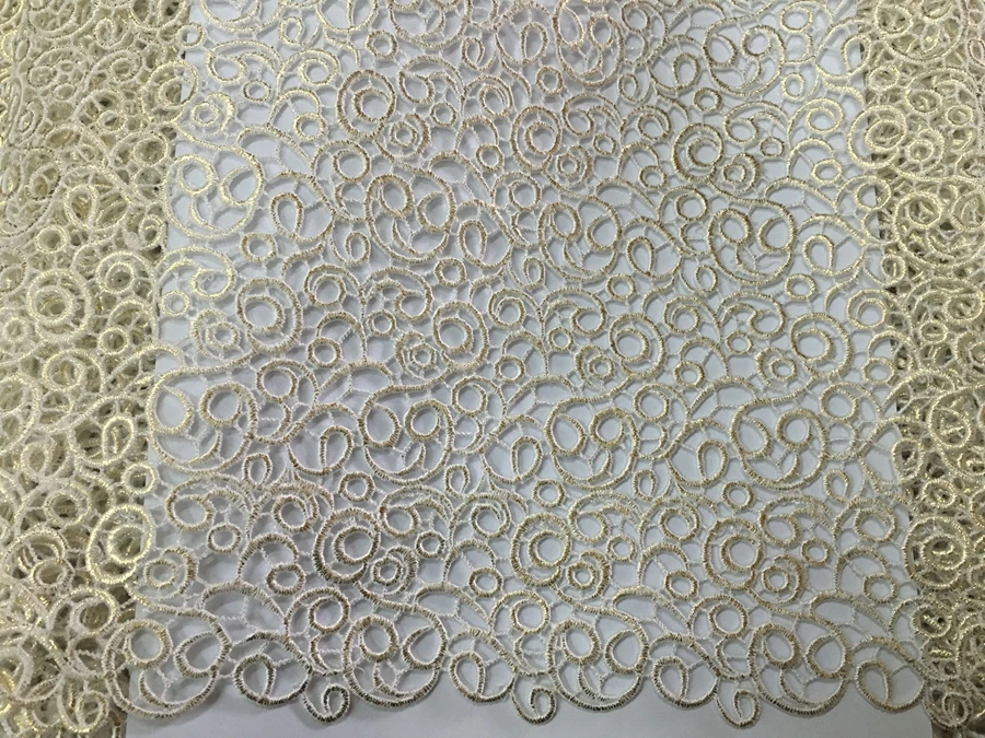 Бесплатная доставка! Новый красивый белый золотой блестящий полиэстер с