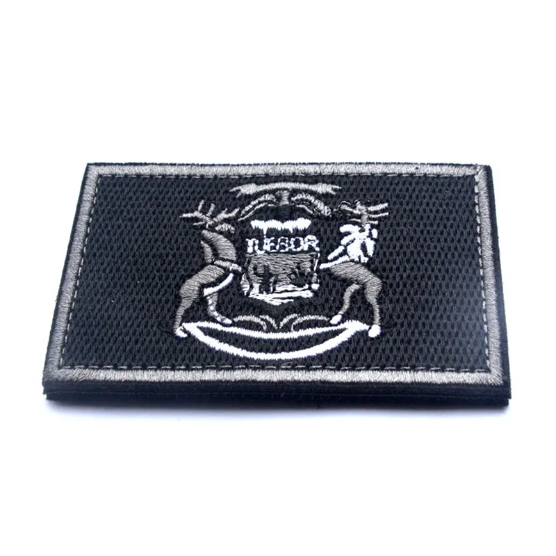 Мичиган State Patch Michigan Tactical Morale 7 6*5 см 3D вышитая аппликация Одежда значок для куртки