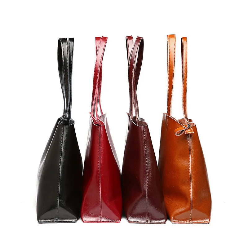 Сумка на плечо из натуральной кожи большие модные дамские сумочки воловьей с