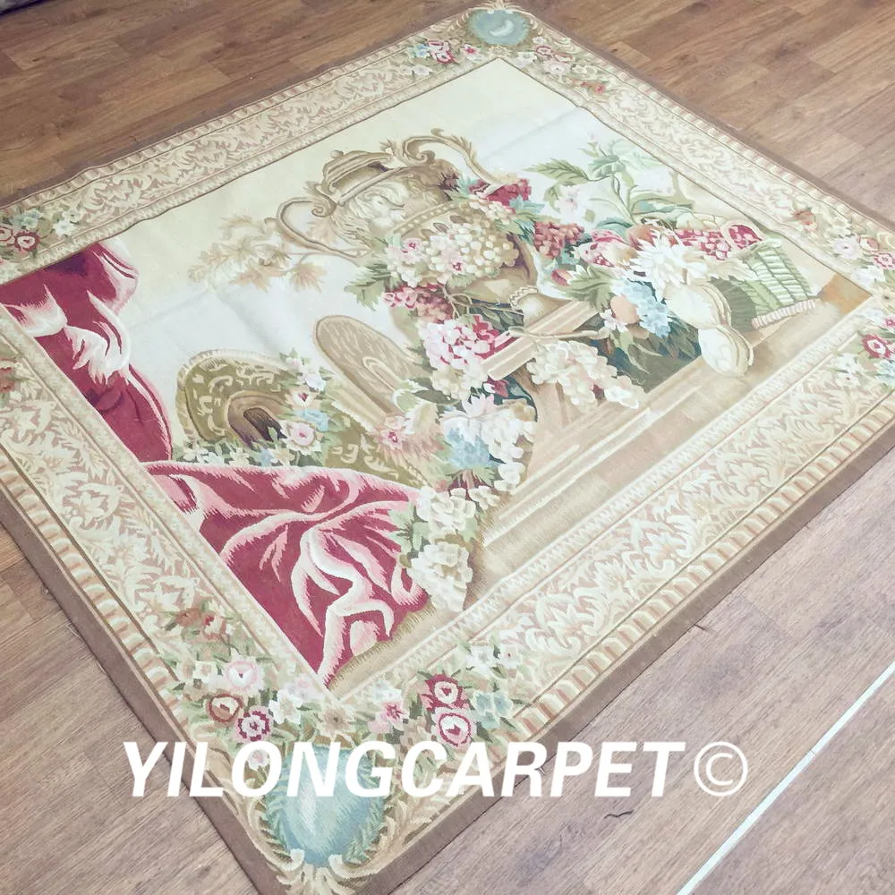 Yilong 5 2 'x 6' Гобеленовая Картина гобелен из чистой шерсти ручной работы Aubusson