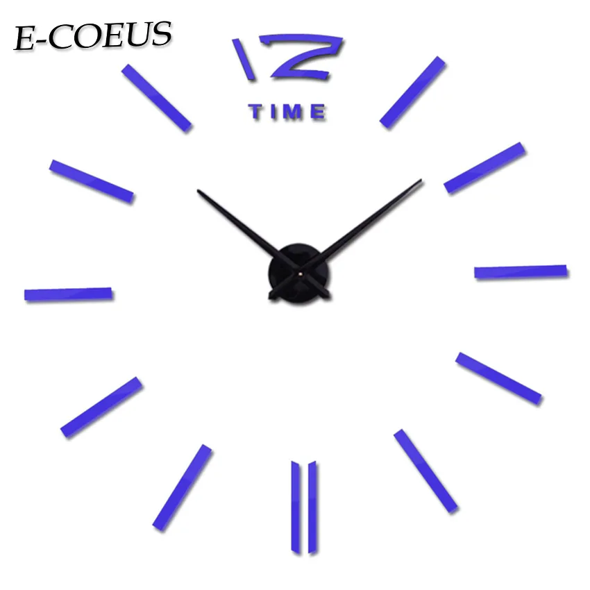 Большие настенные часы новые золотые модные Зеркальные Стикеры DIY цифровые