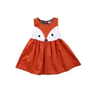 2017 милое модное летнее праздничное От 1 до 5 лет Хлопковое платье трапециевидной формы до колена без рукавов с круглым вырезом и рисунком для новорожденных девочек, сарафан