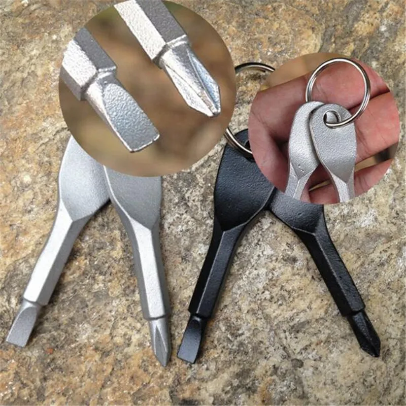 Selection 2 Keys Stainless Keychain Pocket Tool Screwdriver Set EDC Outdoor Multifunction | Украшения и аксессуары