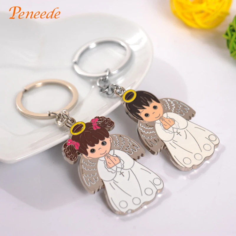 Молитвенный брелок с изображением ангела для первого причастия девочка/мальчик