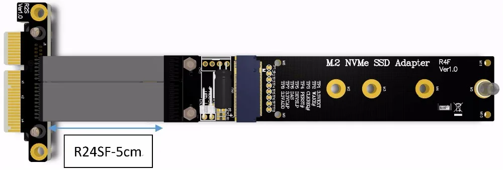 Gen3.0 32G/bps Riser PCI-Express PCI-E 4x PCIe x4 to M.2 NVMe Key M SSD M.2-M Card плоский кабель-удлинитель 10 см 30 60 |