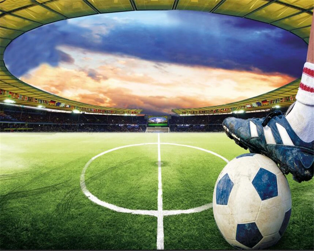 

Beibehang 3d wallpaper Football field HD office living room TV room decorative painting wallpaper background 3d wallpaper