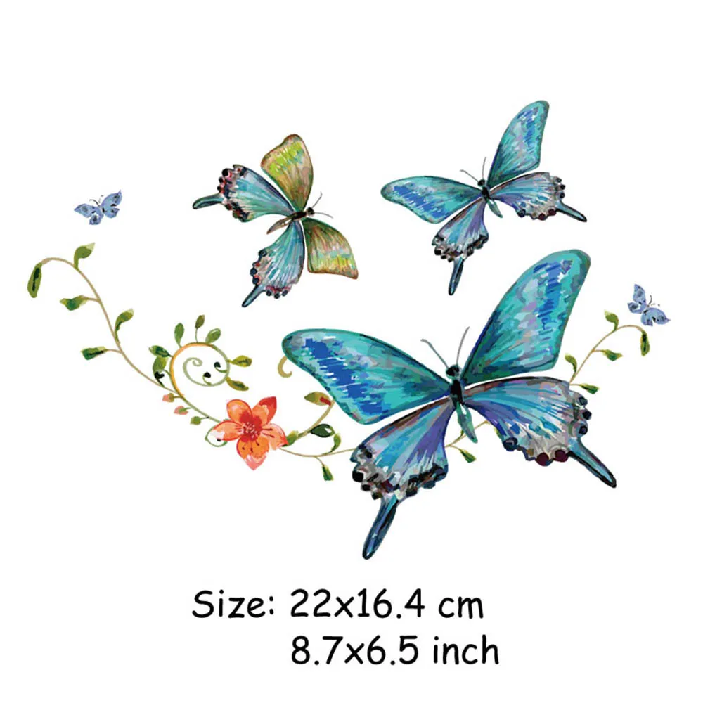 Flower Butterfly Patch Iron On Appliques T-shirt Dresses A-level Washable Heat Transfer Stickers Clothes DIY Printing | Дом и сад