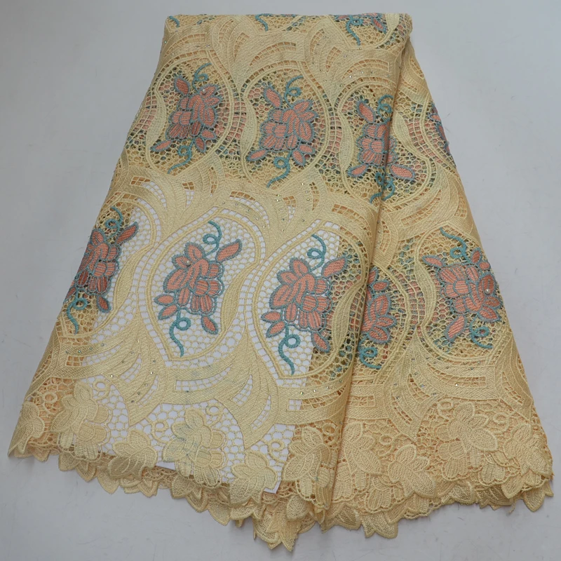 8 color High quality African guipure lace fabric two colors big cord 5yards/lot thick water soluble WLP016 | Дом и сад