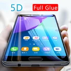 5d закаленное стекло с полным покрытием клея для samsung a5 a6 a7 a8 plus a9 2018, чехол, Защитная пленка для экрана телефона, защитная пленка на galaxy