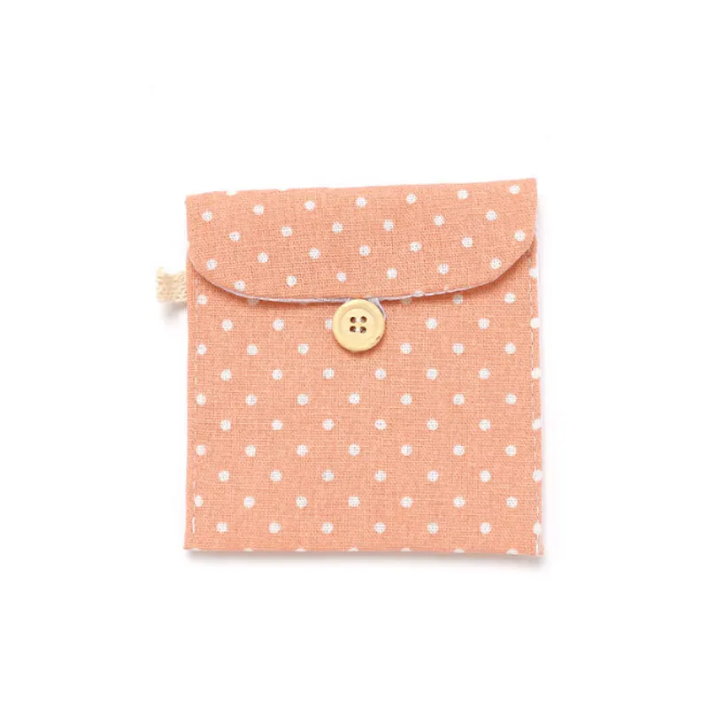 Pink 11.5x11.5cm Хлопковая гигиеническая сумка-Органайзер для салфеток, переносная сумка на молнии, маленький гигиенический Чехол-держатель, косметический набор для хранения для девушек и женщин - Color: Pink 11.5x11.5cm