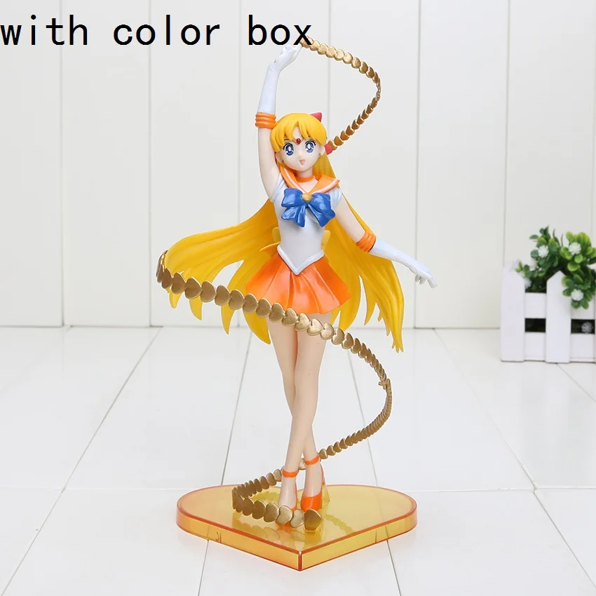 gold with box 8 ''20 см Супер рисунок Сейлор Мун игрушки Аниме моряк Марс Юпитер Венера 1/8 ПВХ фигурка Коллекционная модель игрушки - Цвет: gold with box