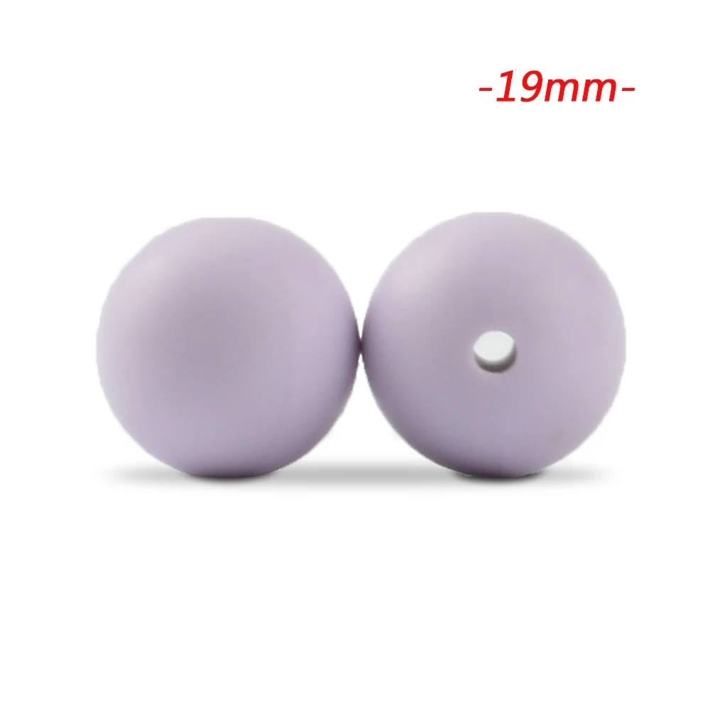 lavender fog LOFCA 10 шт силиконовые бусины 19 мм круглые Детские Прорезыватели без бисфенола пищевая детская игрушка DIY ювелирные изделия ожерелье аксессуары для кормления - Цвет: lavender fog
