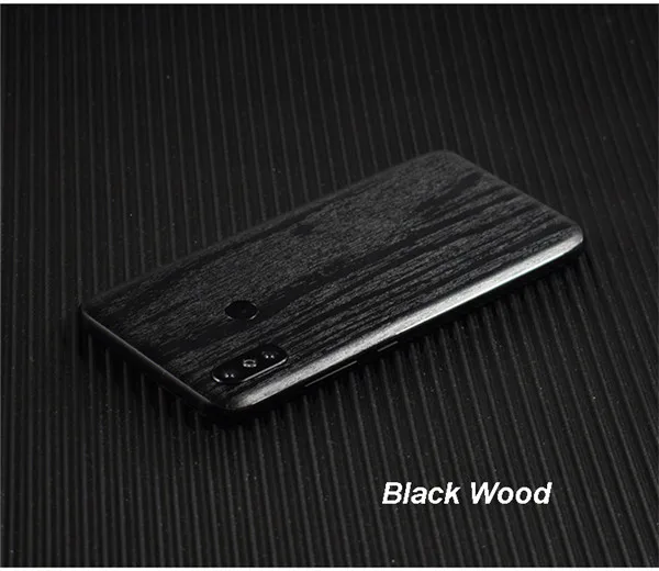 Black Wood Skin 3D углеродное волокно/кожа/дерево шкуры защитная задняя крышка телефона наклейка для XIAOMI Mi9 MIX3 Mi8 SE Redmi 6 Pro 5 Plus Note 7 - Цвет: Black Wood Skin