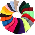 Эластичные вязаные головные уборы для мужчин и женщин, однотонные вязаные шапки для взрослых, теплые шапки для осени и зимы, вязаные шапки карамельных цветов для пар