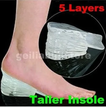 

Layers Taller Insole Silicone Gel Inserts Lift Shoe Pads Height Increase